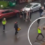 Moment thug batters woman over the head with a TREE BRANCH in street brawl